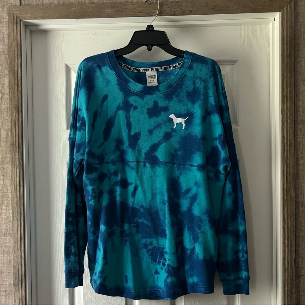Blue Tie-Dye Long Sleeve Shirt